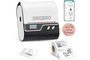 ORGBRO Z3 Etiquetadora Impresora Etiquetas Adhesivas Térmica Impresora Pegatinas Máquina de Etiquetas para Joyería, Supermercado, Pequeñas Empresas con 1 Rollo Blanco de Etiquetas de 50x30 mm, Plata