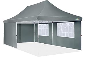 COBIZI Pop up Gazebo 3m x 6m with 4 Removable Sides, Event Shelter Tent with a Carry Bag for Parties, Wedding & Business, Super Waterproof Garden Gazebo with Upgraded Metal Frame, UV 50+ (Gray)