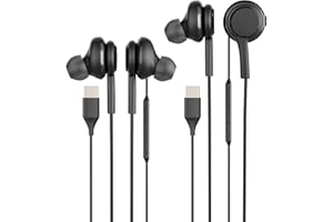 KEFIANY Écouteurs Filaires USB C Jack Intra-Auriculaires Casque (Lot de 2) Compatible avec Samsung Galaxy S24 S23 Ultra Phone 16 15 Audio Prise Oreillettes Type C Voiture Autoradio Casque Gaming Headphones