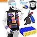Produktbild Kinder Taktische Weste Set, Alumuk Kinder Taktische Jacke( kommt mit Gesichtsmaske + Schutzbrille + 40er Dart Nachfüllpack + 1er Handgelenk Band + 2er Clip Magazine für 6-Dart und12-Dart ) für Nerf N-Strike Elite Zubehör