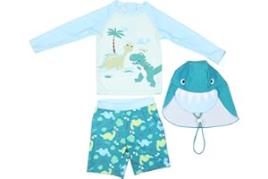 YAGATA Kinder Jungen Badeanzug Bademode UV Schutzkleidung KinderDinosaurier UV Kleidung Kinder