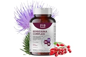 F B PHARMA Berberina Complex 120 Capsule | Berberina HCl da Berberis Aristata + Cardo Mariano + Carciofo | Integratore Naturale Made in Italy | Supporto Metabolismo, Digestione e Fegato