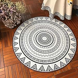 Amazon.de: Yanie Schwarz-Weiß-geometrischen Teppich Multifunktion