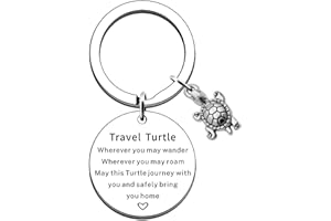 JMIMO Travel Turtle Keyring Gifts Travel Gifts for Men Women Good Luck Gifts for Her Him Family Travelling Keychain Presents