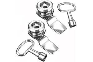 Litensh Caja de medidor eléctrico, pestillo de medidor de gas, cerradura de buzón con llave triangular, cerradura de leva roscada (18 mm, 2 unidades)