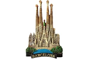 WEDAREGO 3D Sagrada Familia Barcelone Espagne Réfrigérateur Réfrigérateur Aimant Touristique Souvenirs À La Main Résine Artisanat Magnétique Autocollants Maison Cuisine Décoration Voyage Cadeau