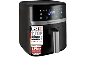 ‎RUSSELL HOBBS Russell Hobbs Heißluftfritteuse XL 5,5 l Rapid AirFryer (kompaktes Gehäuse, sehr leise) SatisFry (9 Programme, spülmaschinenfest, Fritteuse ohne Öl, TouchScreen, Grillen, Backen) 27621-56