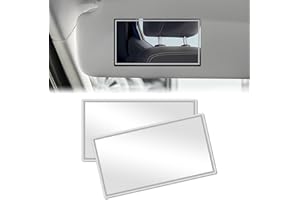 Adiwo 2 Pcs Rectángulo Espejo de maquillaje,Espejo de Cosmética para Automóviles,Visera de Coche,Baño o Pared de Dormitorio,Respaldo Asiento de Coche,6.5 * 11 cm