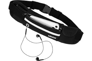 Jueachy Running Belts for Women Waterproof Fanny Pack Running Waist Pouch Phone Holder Adjustable Sports Money Belt with Headphone Port