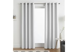 John Aird Luxury Faux Silk Fully Lined Eyelet Curtains (White, 229cm Width x 229cm Drop (90"x 90")