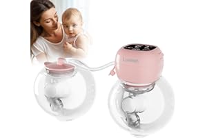 LUXEMUM Breast Pumps Electrical Wearable, Electric Hands Free Breast Pump Portable, Single Motor Dual Pump, 4Modes & 12 Levels w/LED Display, Low Noise Painless Wireless Breasts Milk Pump