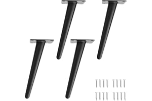 ZWPARTS Patas de Muebles, 4 Pies de Mesa de Metal, para Armarios de Cono, Patas de Sofá, Base Silenciosa Antideslizante para Bajos, Mesas de TV y Otros Muebles Intercambiables (Altura 25 cm)
