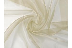 EVENTKAUF Organza Stoff Meterware am Stück - 150 cm Breite - (Ivory)