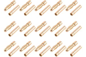 GTIWUNG 15 Paires 4mm Plaqué Or Connecteur Bullet Connecteur, 4,0 mm Banane Fiche Connecteur Remplacement de Connecteurs Bullet Mâle Femelle pour Batterie RC Lipo