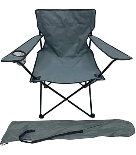 Lot De 2 Chaises Pliantes De Camping Bleues - Porte-Gobelet, Sac De Transport - Capacité 130 Kg, Tissu Oxford 600D - Pour Extérieur, Pêche, Plage - 9