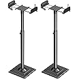ELIVED Adjustable Height Speaker Stands, Extend 865mm to 1100mm, Spring Loaded Floor Stand Holds Universal Satellite & Bookshelf Speakers Up to 5KG, Cable Management, 1 Pair EV5028