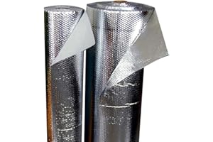 Sopgal Aislante Térmico Reflexivo 100% Aluminio y Burbujas - Rollo 6m² (5 x 1,20). Aislante térmico y acústico para viviendas, caravanas y furgonetas, radiadores, buhardillas, trasteros y garajes