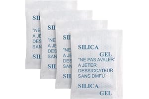 Weriirew Sac déshumidificateur Gel de silice pour vêtements, Chaussures, 3 Gram 60 Packs Gel de silice Sachets qualité Alimentaire déshydratant Absorbeur d'humidité pour Nourriture, Pain, Noix, café