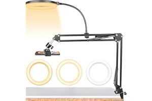Górny uchwyt na telefon ze światłem pierścieniowym, uchwyt na telefon ChromLives do nagrywania wideo, elastyczne ramię przegubowe nad głową stojak na telefon uchwyt na aparat ze światłem