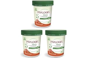 3X Psyllogel Fibra di Psyllium Pura al 99% Gusto Arance Rosse - Favorisce la Regolarità Intestinale - 510 Grammi di Polvere
