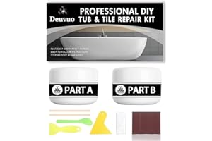 Badewannen Reparaturset Weiß 160g, Deuvuo Emaille Keramik Porzellan Glasfaser und Acryl Schnell Reparaturset, Kratzer Beschädigungen Reparatursets Toiletten Waschbecken Duschbecken Fliesen Reparatur