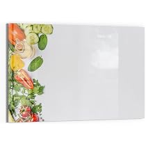 DEQORI Glas-Magnettafel 60x40 Cm – Motiv Leinengewebe | Mit Magneten, Stift & Tuch | Beschreibbar & Magnetisch