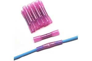 ANDSHUAI 20 Pcs Connettori per Cavi Elettrici 16-22 AWG BHT1.25,Giunzione Cavi Elettrici,Morsetti Elettrici Impermeabili,Giunzioni, Terminali termorestringenti Terminali, Giunzioni-rosso