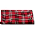 Ruby Fabrics Linings Unstitched Yarn Dyed Red Tartan Checkered Fabric - 58" Wide