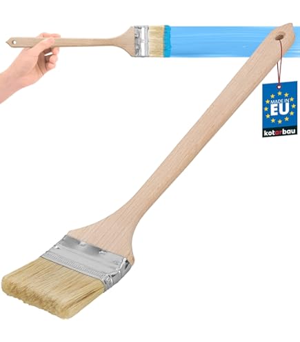 PROLINE ELITE Pinceau De Peinture Professionnel Avec Long Manche 70 Mm Qualité Supérieure Pour Peintures à Dispersion Manche Ergonomique 100 % Bois