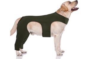 Hjyokuso Tuta Cani Post Intervento, Body Post Operatorio Cane Cotone, Tuta Cane Post Operatorio Femmina Maschio,Manica Anti Leccatura del Cane sulla Gamba Posteriore,Collare Elisabettiano Alternativa