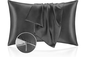 HOMEBLISS Poszewka na poduszkę 50 x 90 cm satynowa poszewka na poduszkę - Jedwabista poszewka chroni skórę i włosy - OEKO-TEX - Super miękka i hipoalergiczna - 2-częściowa poszewka na poduszkę z zamkiem