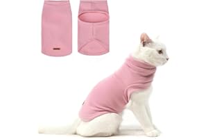 EXPAWLORER Soft Cat Jumper Clothes for Cats Only - Warm Cat Clothing Fleece Sweater, Autumn Winter Pet Coat Pullover Design, Sweatshirt Outfit Apparel also for Puppy Small Dogs, Pink S