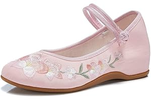 Lazutom Vintage Chinese Style Women Embroidered Shoes Mary Jane Qipao Dress Shoes