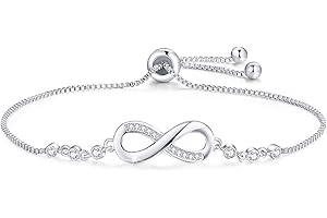 Cosie Lily Bracciale Donna Argento 925 Bracciale Infinito Cuore Amore Regolabile Braccialetto Ragazza Bracciali Donna Regali per Amica,Regalo per la Festa Della Mamma