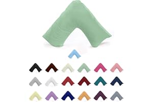 EGYPTO BEDDING EGYPTO Orthopaedic V Shaped Pillow Nursing Pregnancy Back Support Cases (Duck Egg Blue)