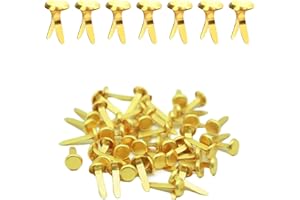 OBYJCA Split Pins, 50 Pcs Gold Pastel Metal Split Pin Craft Pins Brad Split Pin Mini Brads Round Brads for DIY Crafts Projects Scrapbooking Office