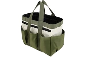 GUIJZSLTRG Garden Tool Bag Organizer, Garden Tote Storage Bag with 8 Pocket, Home Tools Organizer Garden Tool Kit Holder Multi-Purpose Portable Gardening Tool Bag with Handles Gardening Gifts for Men Women