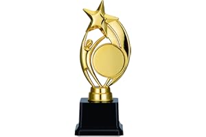 Hapihom Gold Award Trophée en forme d'étoile avec autocollants DIY pour étudiants, concours, accessoires de fête