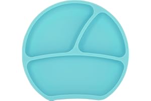 Kindsgut assiette ventouse pour bébé en silicone avec compartiments, vaisselle pour enfant, menthe