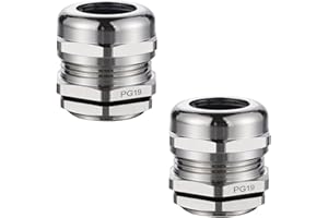 SRJQXH 2 Piezas PG19 Glándula de Cable, IP68 Nivel Prensaestopas Impermeables, 24 MM Latón Conector de Cable a Prueba de Polvo, Se Puede Utilizar para Conectar Cables de 10-16 MM