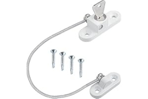 DKBT Window Locks Child Safety for UPVC Windows 1Pcs Window Restrictor with Keys and Screws upvc Window Locking Mechanism for Protection, Anti Burglary -20cm in Length to 100mm Opening (White)