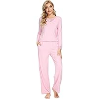 LUBOT Pigiama Donna In Viscosa Di Bambù 2 Pezzi – Morbido E Fresco – Maniche Lunghe Con Bottoni – Blu Navy A Pois – Taglia M - 4