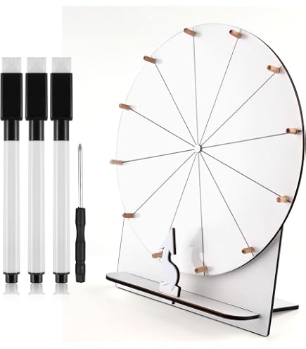 Roue De La Fortune Effaçable 16 Cases - Jeu De Société Pour Fêtes, Noël, Anniversaires - Acrylique Robuste, Portable, Sans Outil - 2