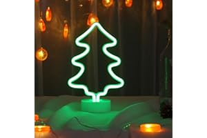 XRR Luz de neón, árbol de Navidad Señales luminosas neón Luz de noche USB o Pilas alimentada LED Iluminación nocturna de neón para Navidad, fiesta, bar, decoración de boda