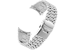 Kai Tian Stożkowa bransoletka, wygięty koniec do zegarka, metalowy, dla mężczyzn i kobiet, 20 mm, 22 mm, stal nierdzewna, solidna klamra do dostawy, czarno-srebrna