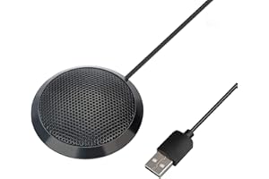 GABCHI USB Microphone for Meeting Business Computer PC, Laptop,Desktop,Mac & Macbook, Portable Table for for Online Chatting, VoIP Calls, Online Meeting, Video Conference(Black)