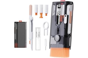 LA BARFUMERIE Keyboard Cleaner Laptop Cleaning Kit - 12-in-1 PC, Tech & Electronics Cleaning Tools with Retractable Brush, Earbud Cleaner & Computer Screen Spray for MacBook, iPad Pro, iPhone & AirPods, Camera