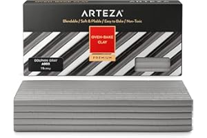 Argilla polimerica Arteza, confezione da 454 g, grigio delfino A003, argilla morbida da forno, forniture artistiche per artigianato e gioielleria
