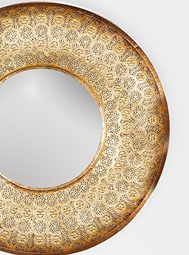 Gold Metal Mirror, Sun Mirror, Lace cutwork Mirror, Sunburst Mirror, Hollywood Regency, Large Round Shape Mirror, Gold frame Metal Mirror