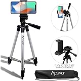 eCostConnection 50 Inch Aluminum Camera Tripod with Universal Smartphone Mount for ALL Smartphones + an eCostConnection Microfiber Cloth